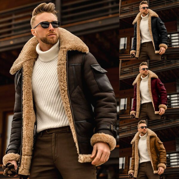 RLEHJN Winter Jacket Mens Military Fleece Warm Jackets Male Fur Collar Coats Army Tactical Jacket